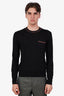 Gucci Black Cashmere Silk Web Trimmed Knit Sweater Size S Mens