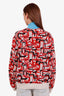 Prada Red/Blue Wool Cashmere Abstract Pattern Knit Sweater Size 48