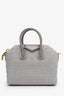 Sac mini Antigona Givenchy en toile de cuir grise à motif jacquard 4G, avec bandoulière