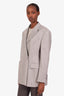Brunello Cucinelli Grey Wool Monili Bead Embellished Blazer Size 46