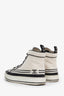 Pre-loved Chanel™ White/Black Canvas Leather CC High Top Sneakers Size 35.5