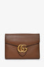 Gucci Brown Leather GG Marmont Chain Wallet
