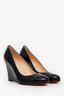 Christian Louboutin Black Patent 85mm Wedges Size 41