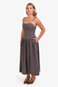 Rag & Bone Dusty Mauve Cotton Blend Gingham Midi Dress Size 6