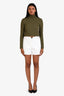 Valentino White Cotton V Gold Logo Shorts Size 42