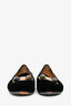 Salvatore Ferragamo Black Velvet Tortoise Bow Loafers Size 7
