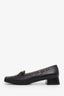 Salvatore Ferragamo Black Leather Bow Heeled Loafer Size 6