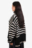 Toteme Cream/Navy Wool Blend Signature Stripe Turtleneck Sweater Size XL