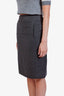 Pre-loved Chanel™ Grey Wool Midi Skirt Size 36