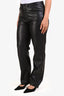 AG Black Vegan Leather Straight Leg Pants Size 31