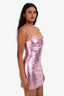 Alix NYC Pink Metallic Crystal Strap Mini Dress Size 2