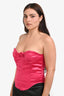 Miaou Pink Satin Strapless Corset Top Size XL