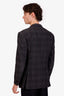 Blazer Etro simple boutonnage en laine et soie gris, taille 54 homme