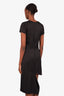 Maison Margiela Black Silk-Blend Short Sleeve Asymmetrical Mini Dress Size 40
