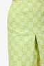 Gucci Green Cotton-Blend GG Logo 'Bouclé-Jacquard' Mini Skirt Size 38