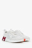 Hermès White Mesh Suede Goatskin Bouncing Sneakers Size 37