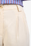 A.L.C. Cream Linen Blend Wide Leg Trousers Size 8