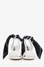 Pre-loved Chanel™ Cruise 2025-26 White/Black Lambskin Silk Scarf Ankle Strap Sandals Size 40