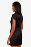 Sau Lee Black Crystal Embellished Short Sleeve Mini Dress Size 6