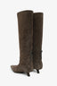 Brunello Cucinelli Brown Suede 'Monili' Knee-High Boots Size 36.5