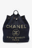 Pre-loved Chanel™ 2019 Blue & Metallic Canvas Deauville Backpack