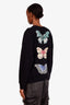 Gucci Black Logo Sequin Butterfly Embroidery Sweatshirt Size S