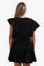 Alexander McQueen Black Ruffle Details Mini Dress Size 38