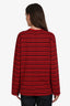 Miu Miu 2024 Black/Red Pocket Logo Stripe Long Sleeve Shirt Size XS