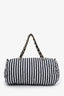 Pre-loved Chanel™ 24M Coco Beach Black/White Striped Nylon Bowling Bag