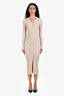 Staud Beige Ribbed 'Shoko' Sweater Dress Size S