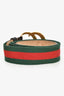 Gucci Green/Red Web Black Leather GG Belt Size 90/36