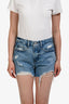 Frame Blue Denim Distressed Brigette Shorts Size 25