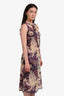 Dries Van Noten Purple/Yellow Sheer Silk Floral Print Midi Dress Size 36
