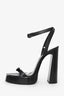 Saint Laurent Black "Platz" Platform Leather Heel Size 39