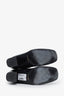 Saint Laurent Black Leather Square Toe Heeled Logo Ankle Boots Size 41