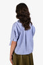 Sacai 2023 Blue Cotton Striped Button Down Short Sleeve Shirt Size 3