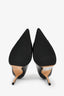Jimmy Choo Black Leather Studded Toe Heels Size 38