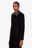 Burberry Brit Black Wool Studded Collar Coat Size 8