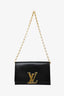 Louis Vuitton Black Leather 'Pochette Louise' GM Shoulder Bag