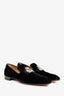 Christian Louboutin Black Velvet Crystal Detail Loafers Size 45 Mens