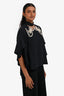 Fendi Black Silk Faux Pearl Embellished Blouse Size 4