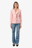 Pre-loved Chanel™ Light Blue Camellia Cut Out Wide Leg Jeans Size 34