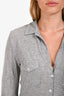 James Perse Heather Grey Cotton Three-Quarter Sleeve Top Size 3