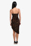 Camila Coelho Black/Brown Animal Print Sleeveless Ruched Mini Dress Size XXS