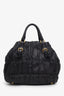 Prada Black Napa Leather Ruched Bag With Strap