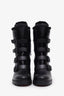 Christian Louboutin Black Leather Shearling 'Glorymount' Spike Heeled Boots Size 39