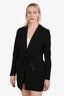 Maje Black Midi Jacket with Crystal Neck Piece Size 36