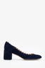 Chloé Navy Blue Suede 'Lauren' Pumps Size 36