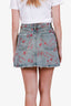 Miu Miu Blue Denim Cherry Print Mini Skirt Size 40