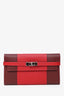 Hermès Red/Burgundy Epsom Tricolour Leather Kelly Wallet